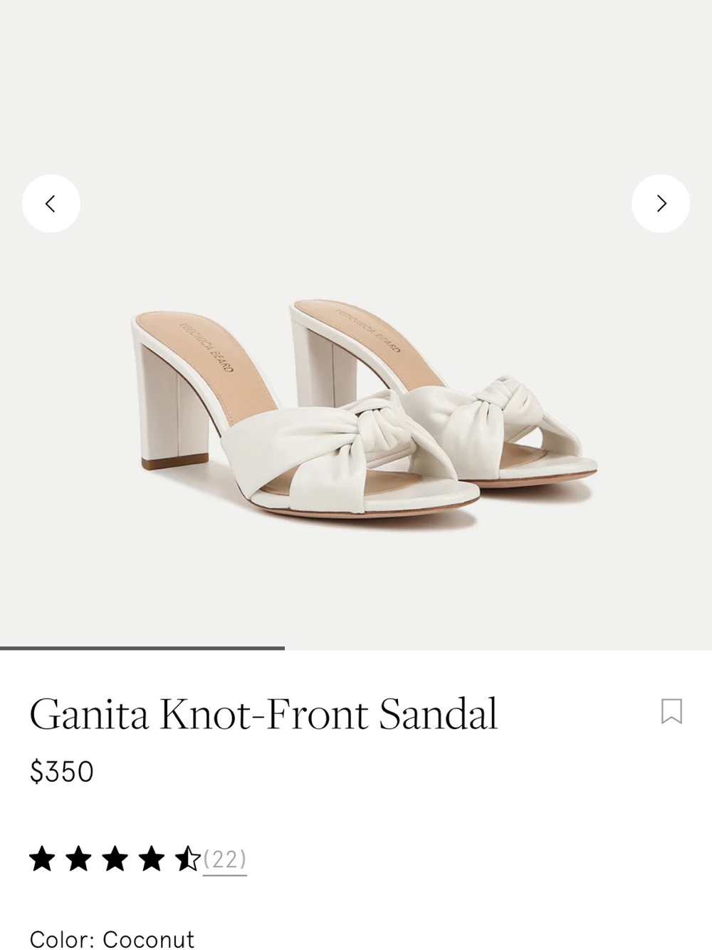 Veronica Beard - Ganita Knot-Front Mule Sandal in Coconut